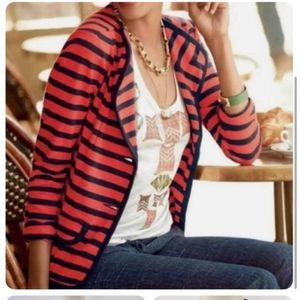 Cabi Au Revoir Yacht Club Nautical Blazer Red & Navy Stripes